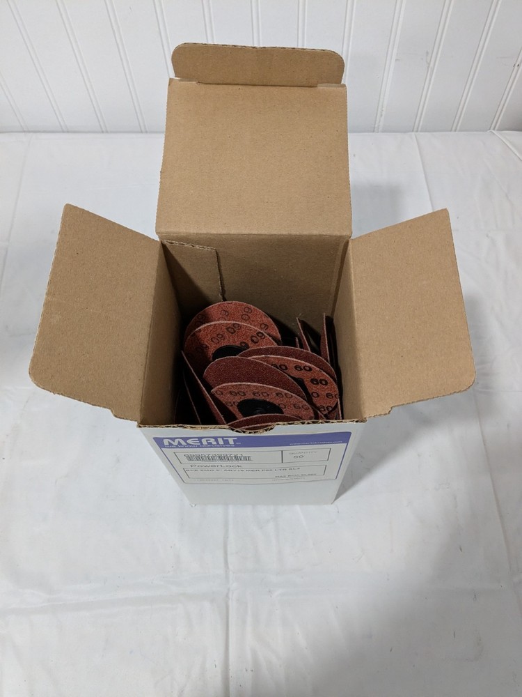 Merit Quick-Change Disc: Type R, 3″ Dia, 60 Grit, AO, Coated Qty 50 69957399721
