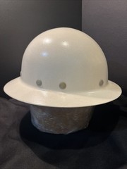 NEW NOS VTG SuperGlas FIBRE-METAL Safety Hard Rimmed Hat Cap Helmet White USA