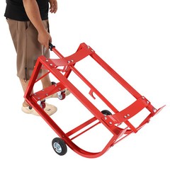 Drum Cradle With 4 Wheels, 55Gal Drum Cradle, 600lbs ,Red for Workshop&Factory