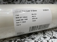 ACCO 3125311 1.5 MIL CLEAR NAP-LAM II 2 GLOSS ROLL 25″X 500′ 1″ CORE LAMINATION