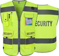 Security Vest for Security Guard 9 Pockets High Visibility Reflective Safety …
