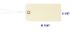 100 pcs 6 1/4″ x 3 1/8″ Size 8 Manila XL Large Pre-Strung Price Tags with String