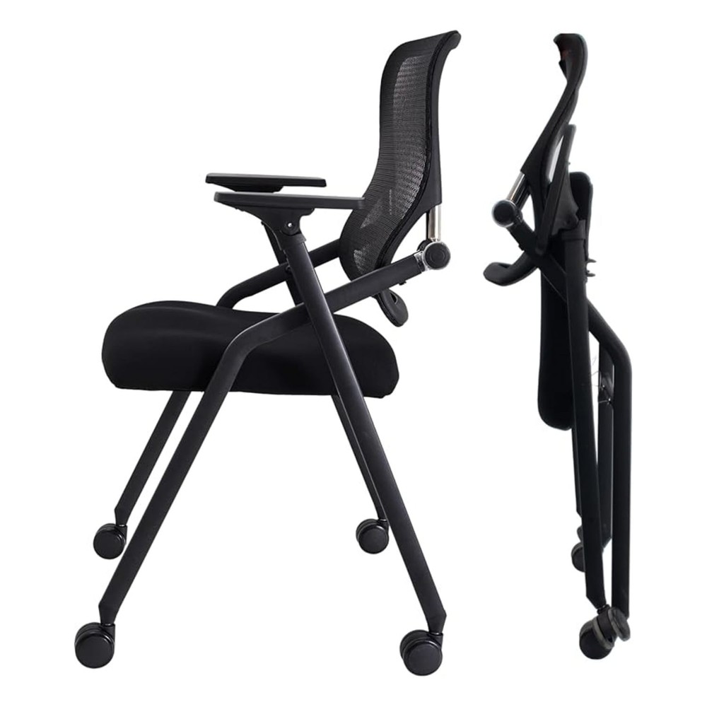 BROBRIYO BRY-001-01 Stackable Folding Chair with Ergonomic Mesh Back, Padded