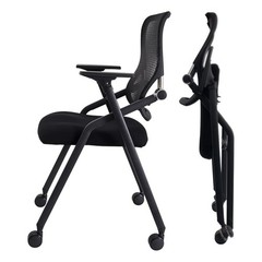 BROBRIYO BRY-001-01 Stackable Folding Chair with Ergonomic Mesh Back, Padded