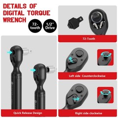 1/2-inch Digital Torque Wrench(3.8-250.8Ft.Lb/5.1-340Nm) ±1% Accuracy Digital…