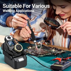 Cordless Soldering Iron Station for Dewalt 18-20V Battery – LCD Display, Fast He