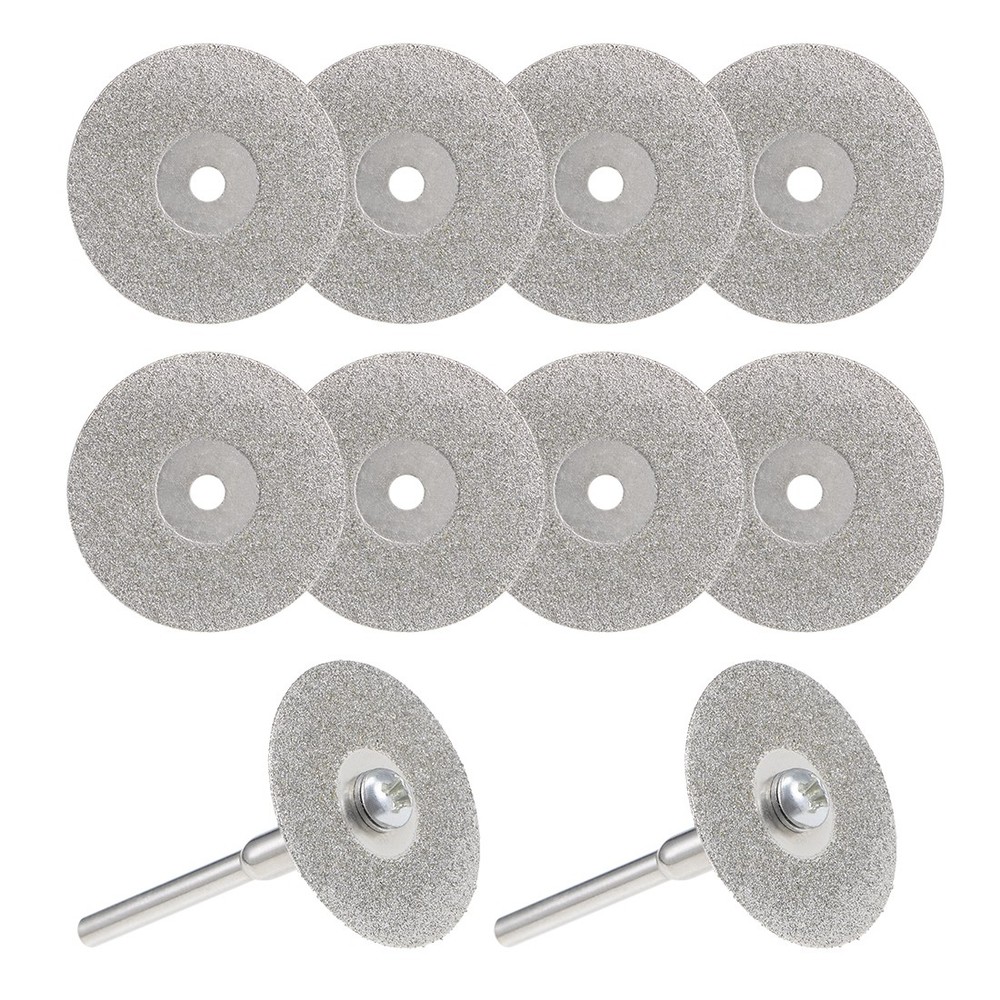10 Pcs 25mm Diamond Cutting Wheels Cut Off Wheel with 2 x Mandrels
