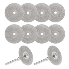 10 Pcs 25mm Diamond Cutting Wheels Cut Off Wheel with 2 x Mandrels