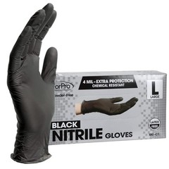Medium Pack of 100 Black Disposable Nitrile Gloves Food Safe Latex Free 4 Mil