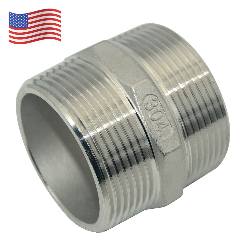 2-1/2″ in Pipe Fitting Hex Nipple NPT 304 Stainless Steel Male to Male connector