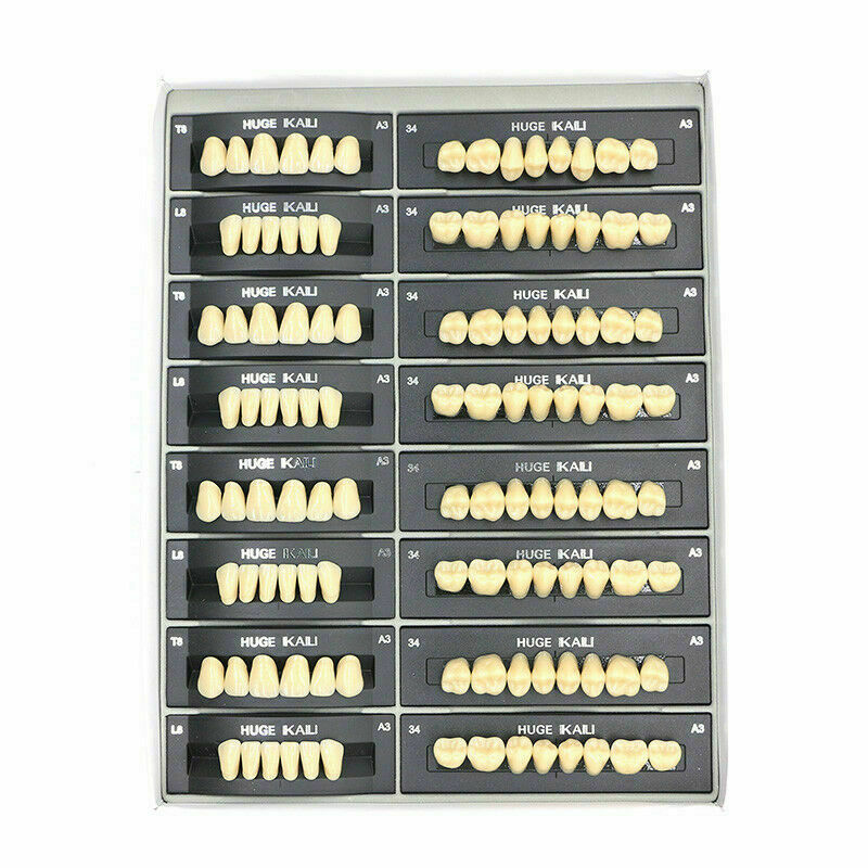Dental Resin Teeth Complete Denture False Tooth Synthetic Polymer Teeth 112pcs