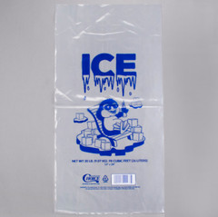(1000-Case) 20 Lb. Clear Plastic Ice Bag Store Machine Commercial Printed Blue