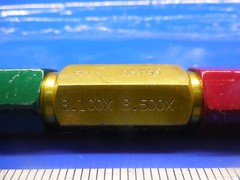 8.100 & 8.500 mm CLASS X SMOOTH PIN PLUG GAGE GO NO GO 8.0 8.50 MM .3125 +.0064