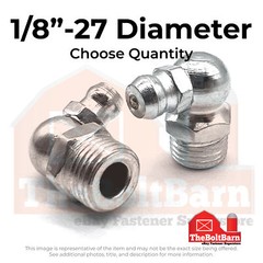 1/8″-27 Zerks Grease Fitting 90 Degree Steel Zinc (Choose Quantity)