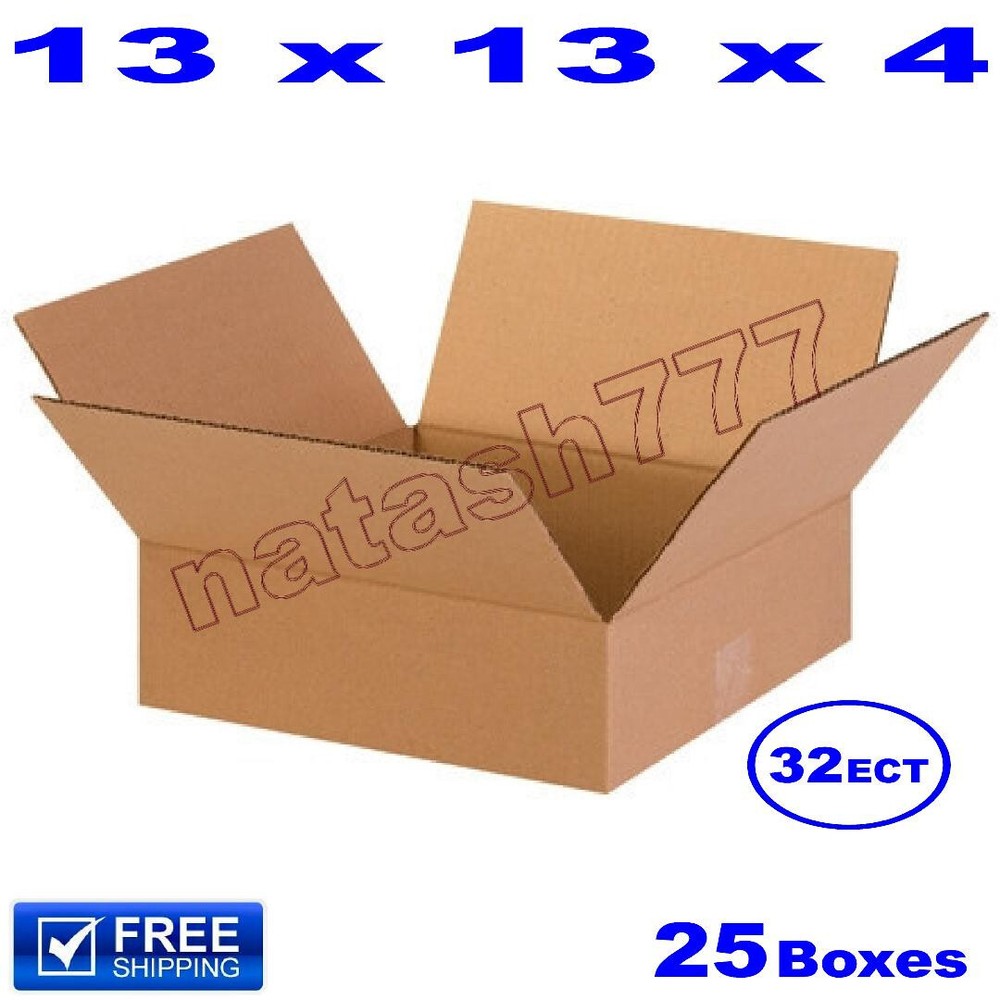 25 – 13x13x4 Cardboard Boxes 32-ECT Mailing Packing Shipping Corrugated Carton