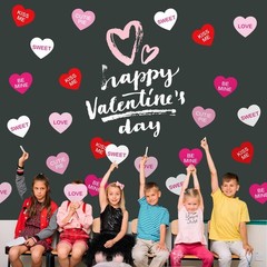 50 Pcs Valentine’s Day Heart Cutouts Cut-Outs Red Pink White Conversation Heart