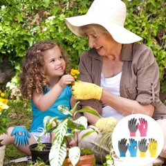 3 Pairs Gardening Gloves for Kids 24 Years, Kids Work Gloves with Late…