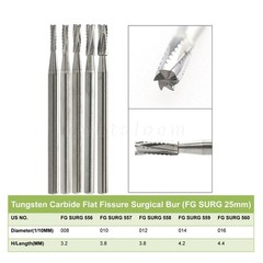 Dental High Speed Carbide Round Drill Burs Oral Surgery FG SURG 2 3 4 5 557 330