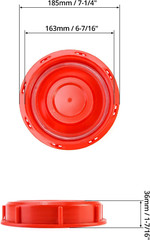 2 Pack Red IBC Tote Tank Lid 6.5” w/ Gasket Fits 163mm Cap for Liquid Storage