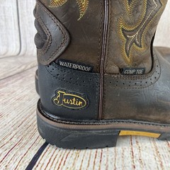 NEW Justin Boots Joist 11″- COMP TOE / WATERPROOF / EH – Brown – SE4625 Sz 8 D