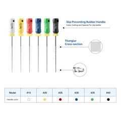 6 Pcs Dental Endo Niti K files Hand Use Root Canal File 21/25/28/31mm