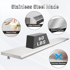 Commercial Grade 18″ x 96″ Stainless Steel Folding Concession Shelf