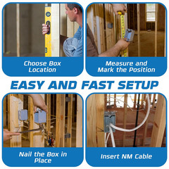 1-Gang New Work Outlet Box, 23 Cubic Inch (20-Pack) Single Gang PVC Electrical B