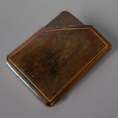Art Deco CALLING CARD /Business/Wallet Cash Slip Case Tooled Leather Italian