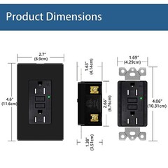GFCI Outlet 20 AMP AC Receptacles Tamper Resistant LED Indicator Indoor Outdoor