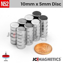 10mm x 5mm 3/8″ x 3/16″ N52 Super Strong Disc Rare Earth Neodymium Magnet 10x5mm