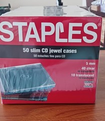 Brand New CD / DVD / Blu-ray Cases (Staples Branded) Jewel Cases 50 Pack