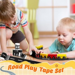 10 Rolls Kids Road Tape Set Highway Road Tape Traffic Track Railway Tape Blac…