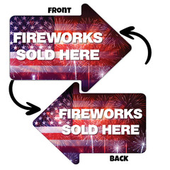 10-Pack Fireworks Sold Here Yard Sign, 2 sided, 22×16 Inches with Stakes