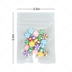 2.5×3.5in Glossy Clear Front White Inside&Back Mylar Flat Zip Lock Pouch Bag W05