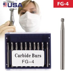 Dental Carbide Burs Tungsten Steel Bur FG # 4 Round for High Speed Handpiece