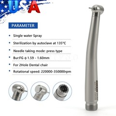 1-10pcs Dental High Speed Handpiece Push Button 2Holes One Water Spray