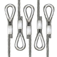 40Pcs Aluminum Crimping Loop Sleeve for 1/4″ Diameter Wire Rope, Round