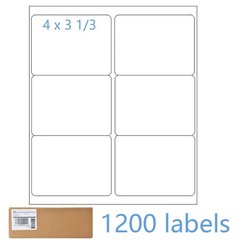 Premium Shipping Address Mailing Labels 4 x 3 1/3 6 Labels Per Sheet (6 UP)