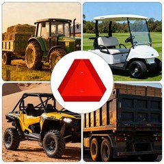 Aluminum Slow Moving Vehicle Safety Sign Slow Moving Vehicle Triangle Red Sign