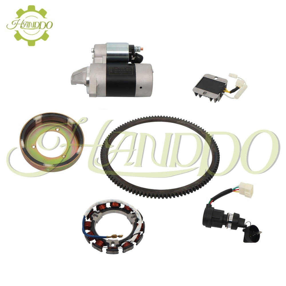 For 186FA 186F L100 Engine Diesel Electric Starter Motor Flywheel Rectifier