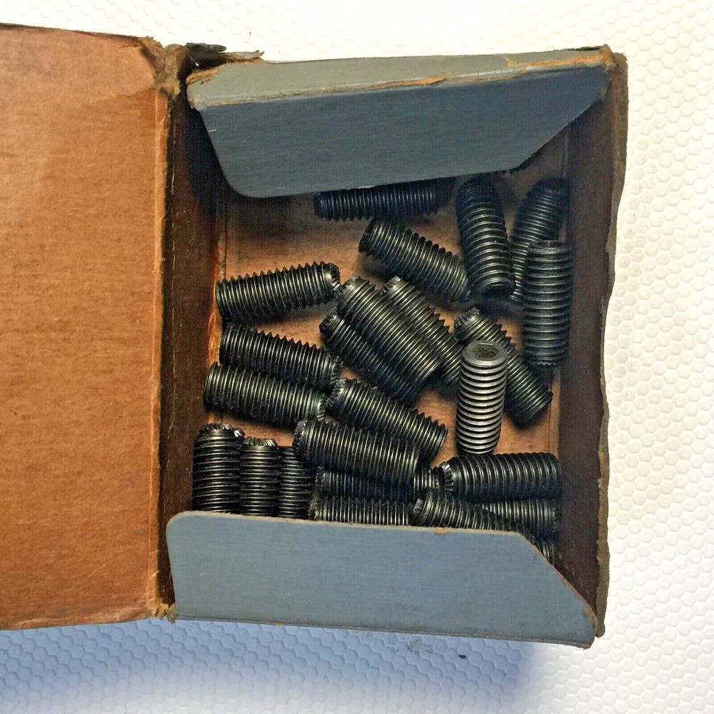 3/8″-16 X 1 UNBRAKO SOCKET SET SCREW, KNURLED CUP, BLACK, NEW-OLD STOCK (30 PCS)