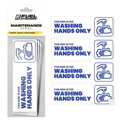 Hand Wash Only Sign – Peel & Stick Label for Commercial Kitchen, Restaurant Use,
