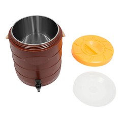 6.6gal Brown Insulated Beverage Dispenser Hot Cold Drink Dispenser with Faucet