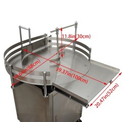 Round Bottles Accumulation Table 31.5in Bottle Turn Rotary Sorter w/Castors Move