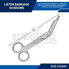 Left Handed Lister Bandage Scissors 5.50″ Stainless Steel German Grade