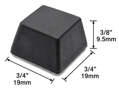 3/4″ Square x 3/8″ Tall Peel & Stick Silicone Feet for Amps Speakers Racks Audio