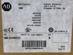 Allen Bradley Contactor 100-D140ED11 Ser B, 110-130V *New In Box*