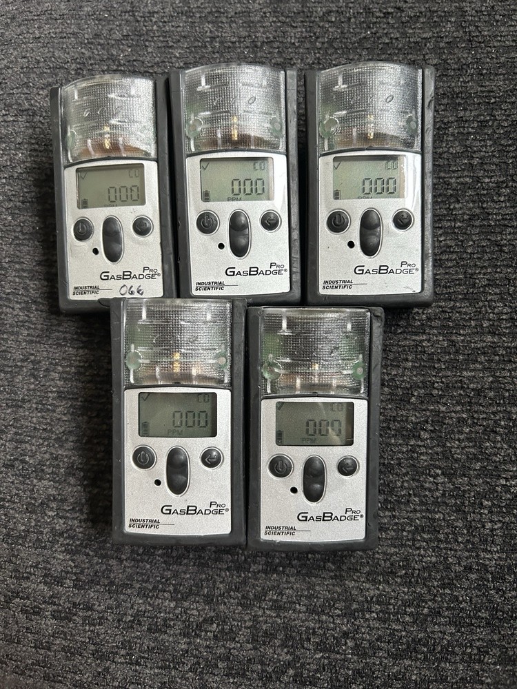 5 Unit Industrial Scientific Gas Badge Pro Carbon Monoxid CO Detector,18100060-1