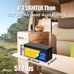 300Ah 12V LiFePO4 Lithium Battery 15000 Deep Cycle BMS Solar RV Marine Off-grid