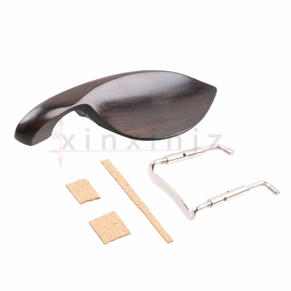 Chin Rest Chinrest w/ Chrome Screw for 4/4 Violin Ebony Material #hj
